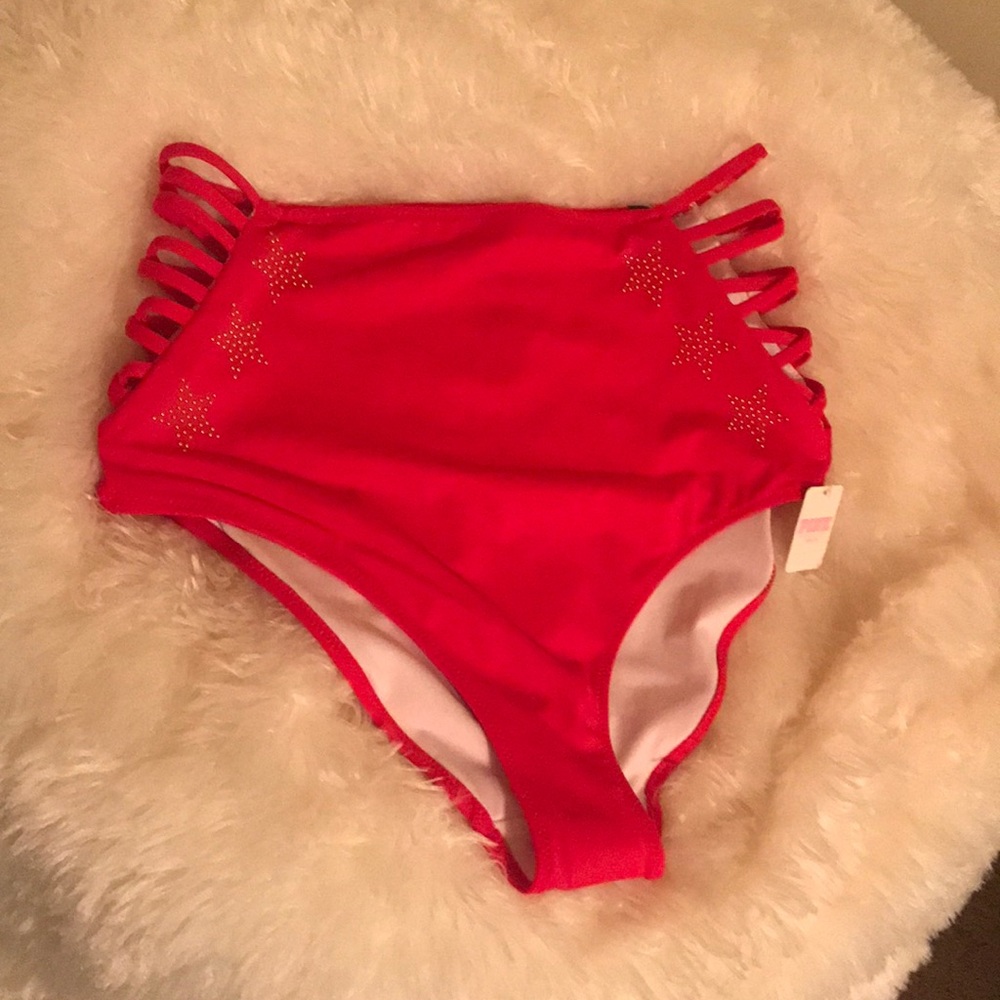NWT red high waisted VS Pink bathing suit bottoms